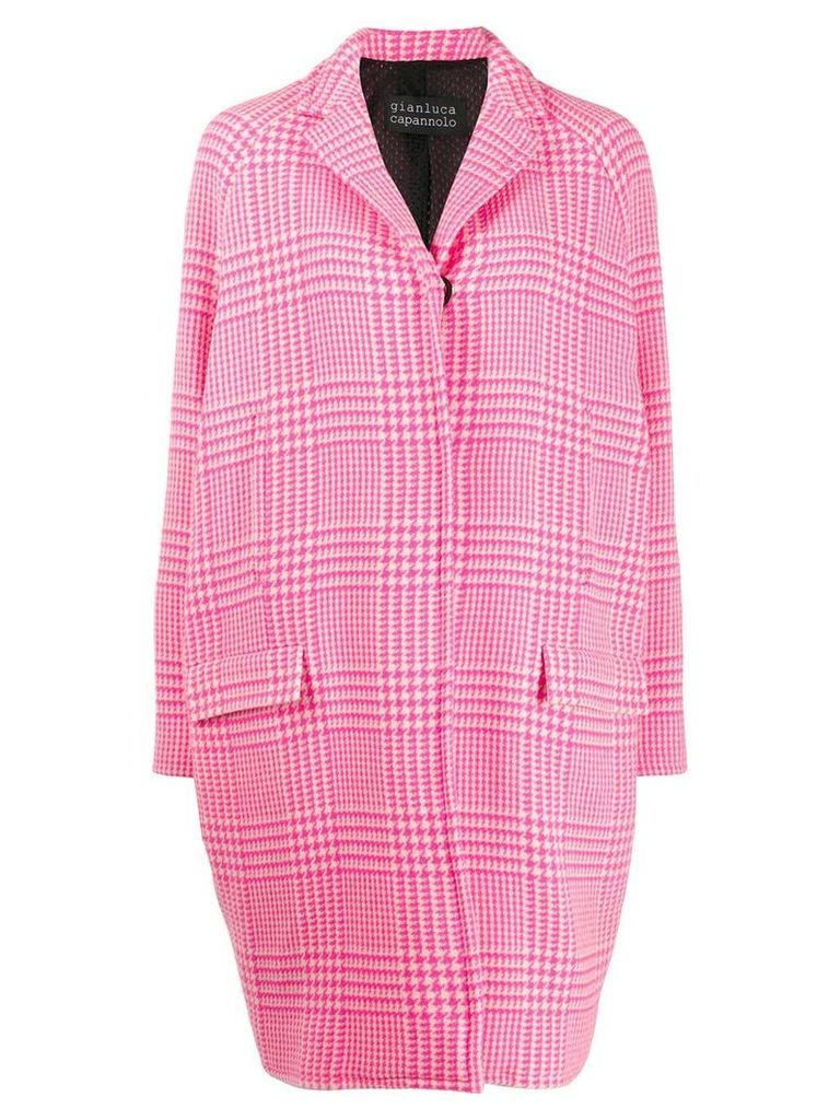 Gianluca Capannolo houndstooth pattern single-breasted coat - PINK