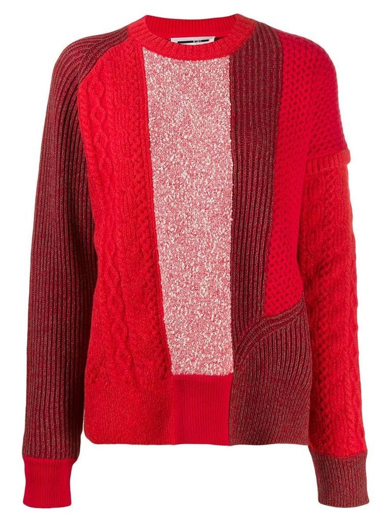 McQ Alexander McQueen panelled knit jumper - Red