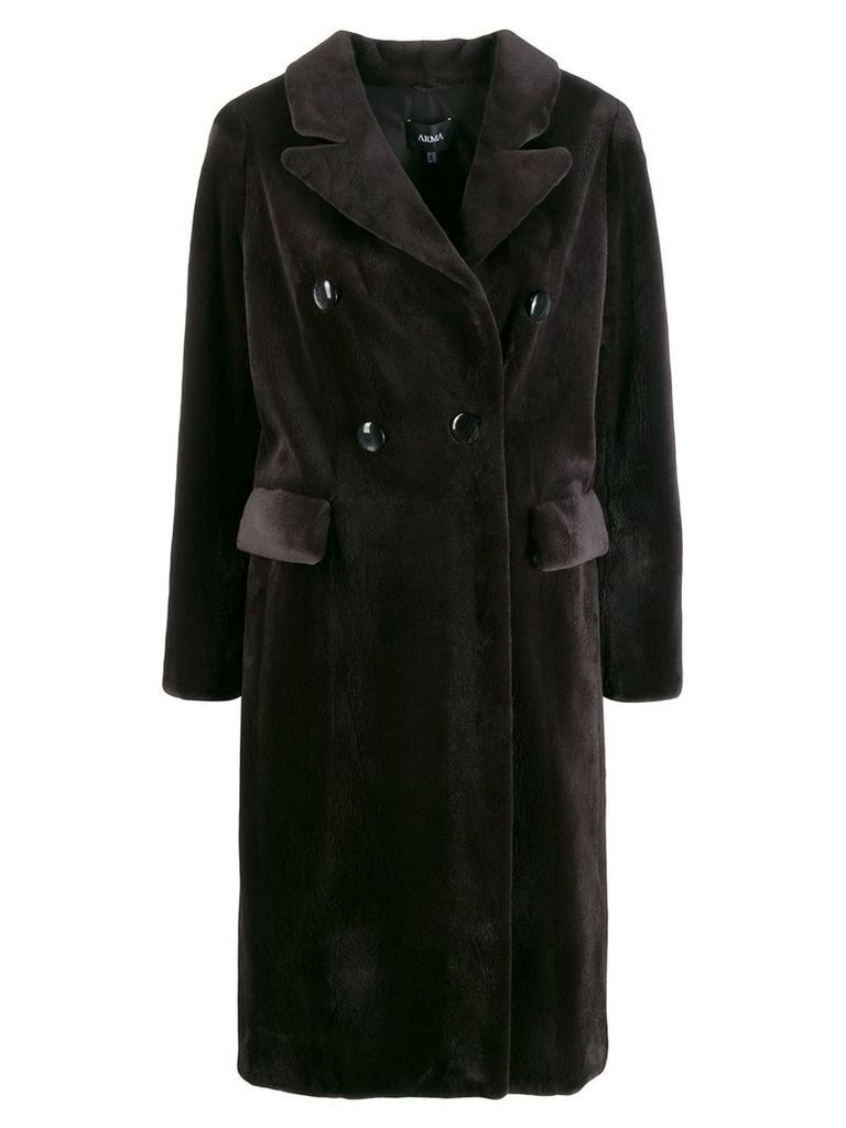 Arma double-breasted coat - Brown