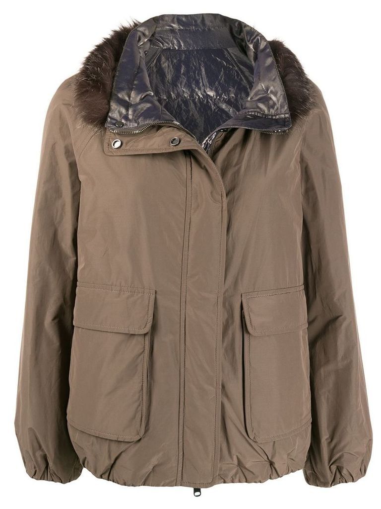 Brunello Cucinelli zipped padded jacket - NEUTRALS