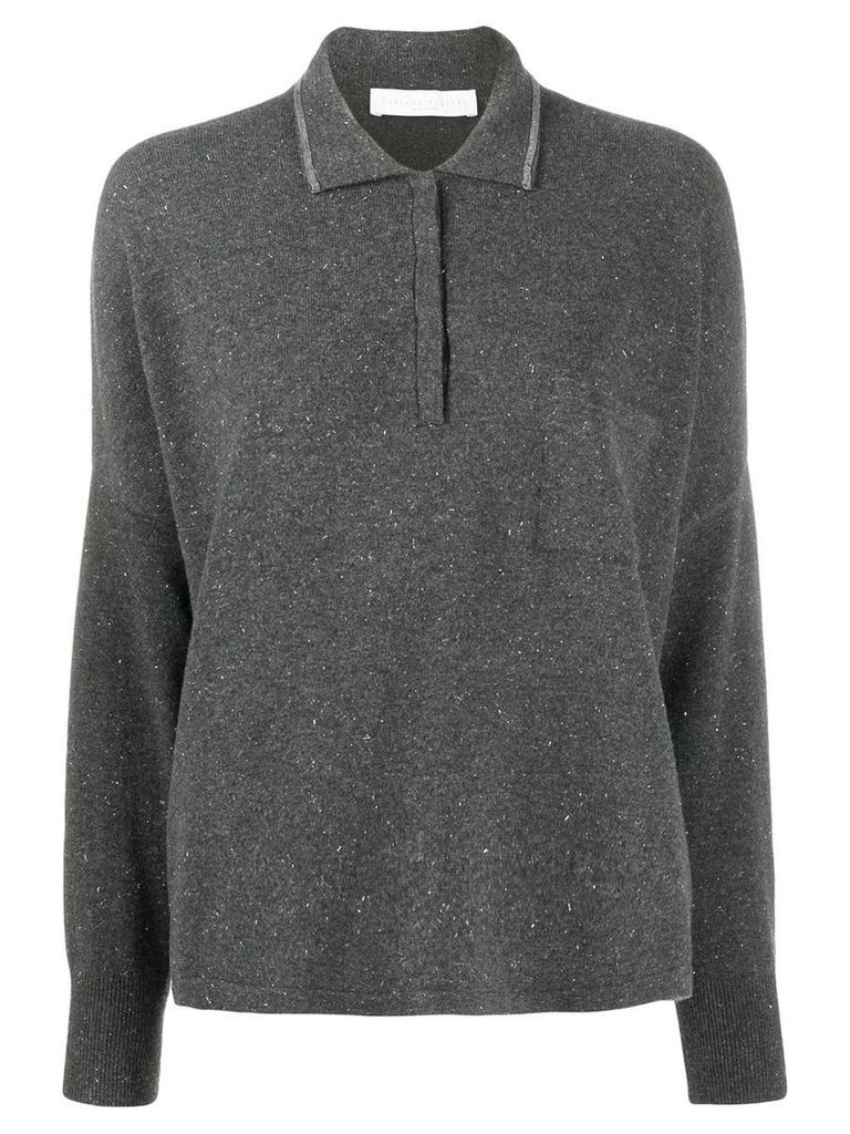 Fabiana Filippi oversized knit polo shirt - Grey