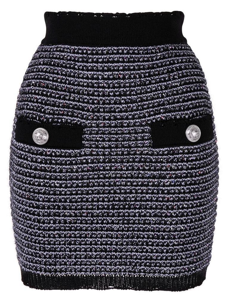 Balmain tweed mini skirt - PURPLE