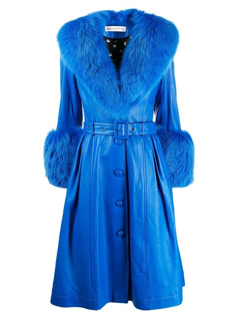 Saks Potts Foxy single-breasted coat - Blue