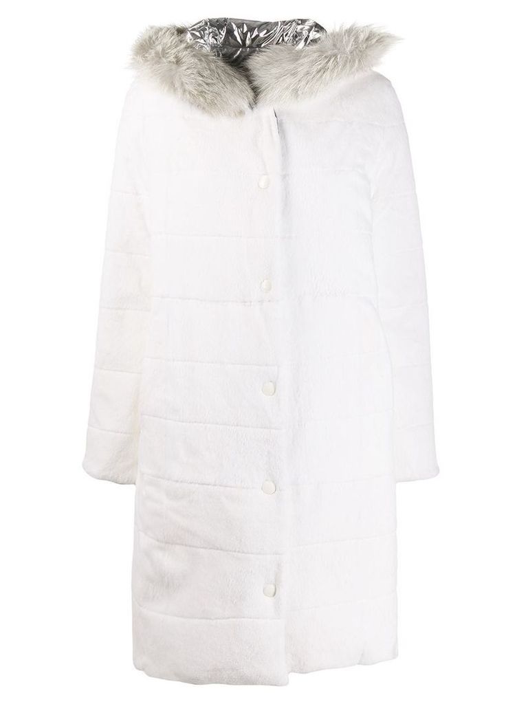 Yves Salomon reversible oversized coat - White