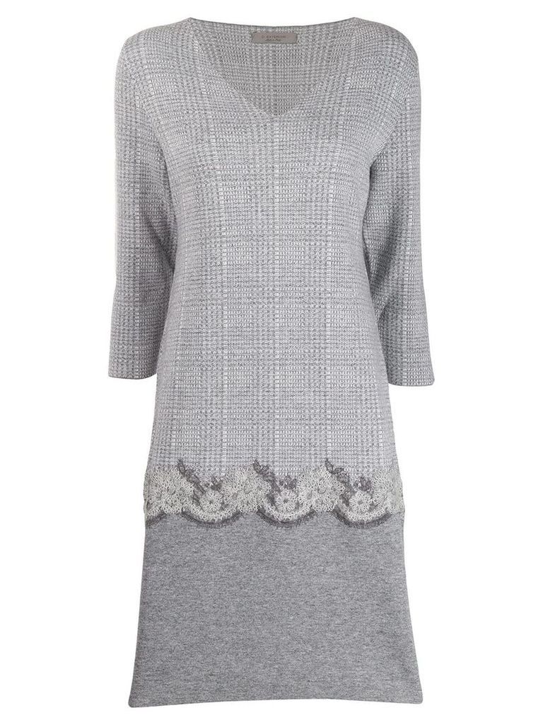 D.Exterior embroidered shift dress - Grey