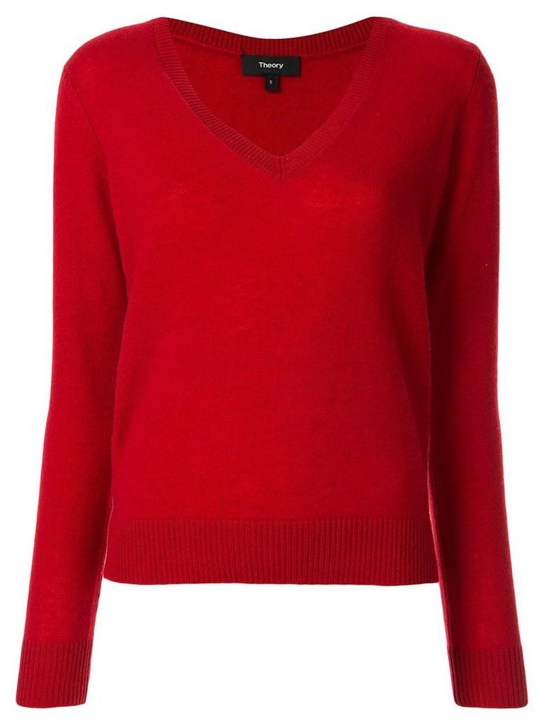 Theory V-neck jumper - Red
