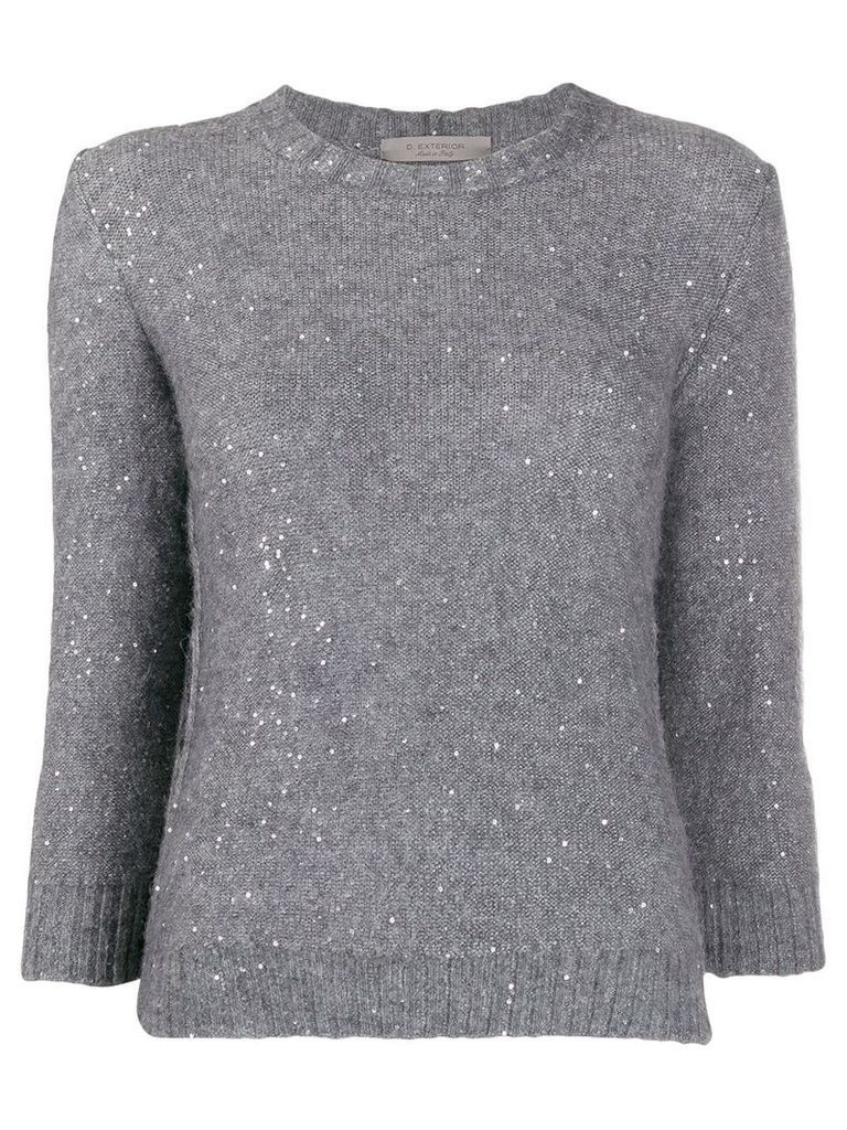 D.Exterior sequin knit jumper - Grey