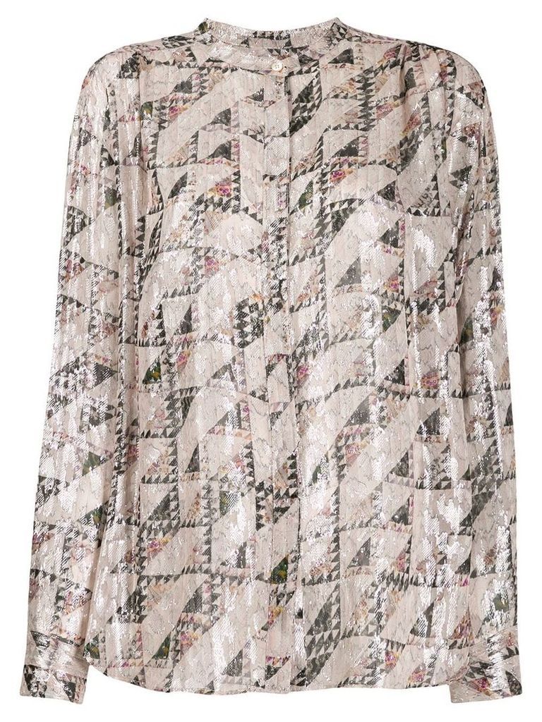 Isabel Marant geometric print blouse - NEUTRALS