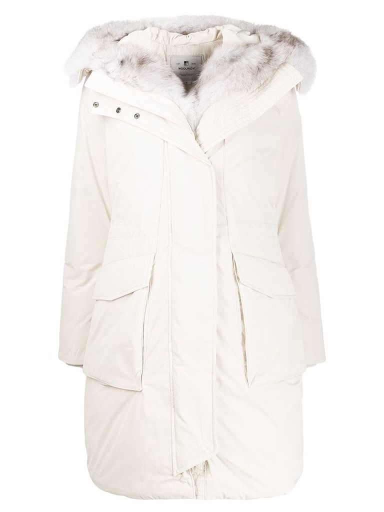 Woolrich hooded padded parka - White