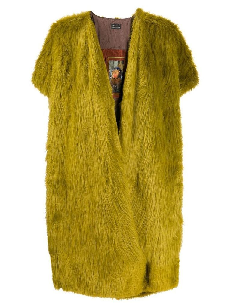 Barbara Bologna short sleeved faux fur coat - Green