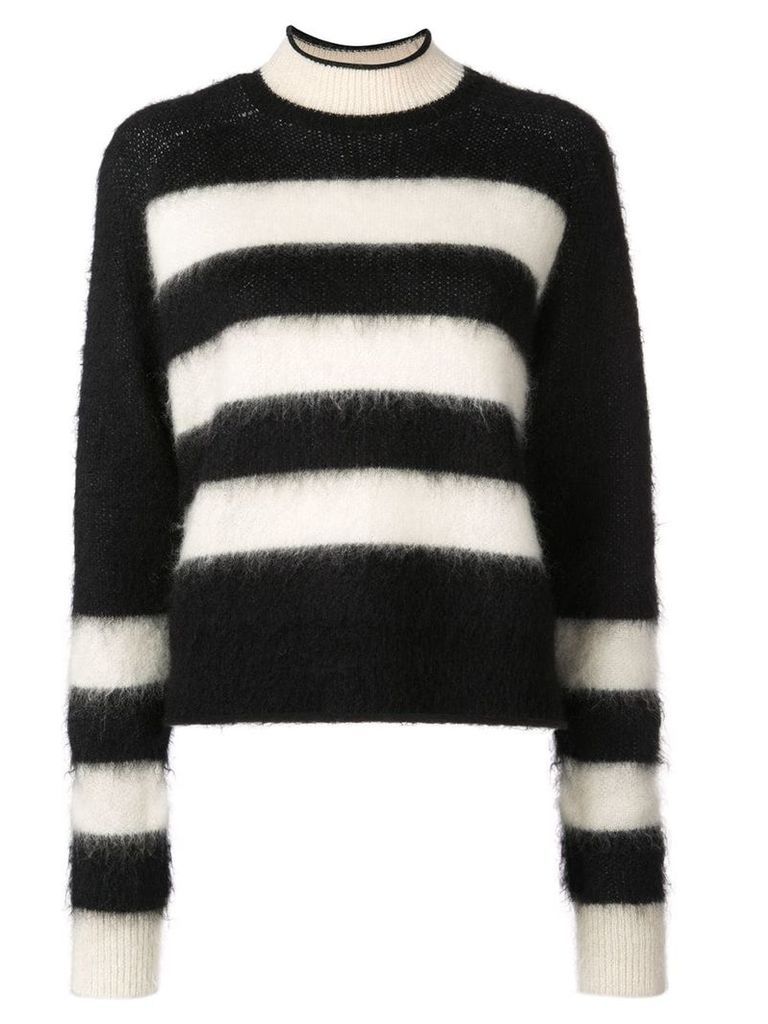 Proenza Schouler White Label PSWL Brushed Stripe Wool Mohair Cropped