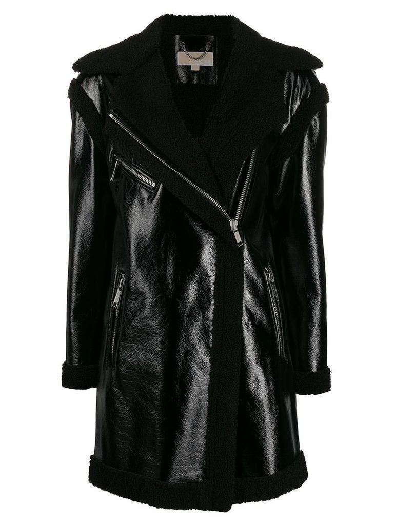 Michael Michael Kors shearling lining zip coat - Black