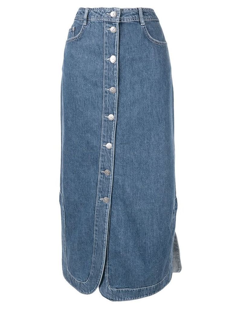 GANNI straight fit denim skirt - Blue