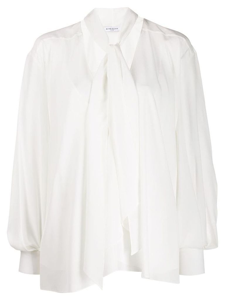 Givenchy pussycat bow long-sleeved blouse - White