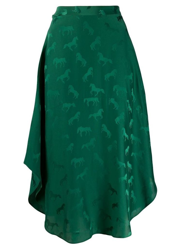 Stella McCartney horse-jacquard midi-skirt - Green