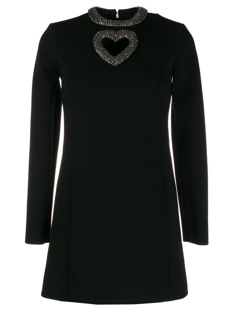 Saint Laurent embellished heart cut-out mini dress - Black