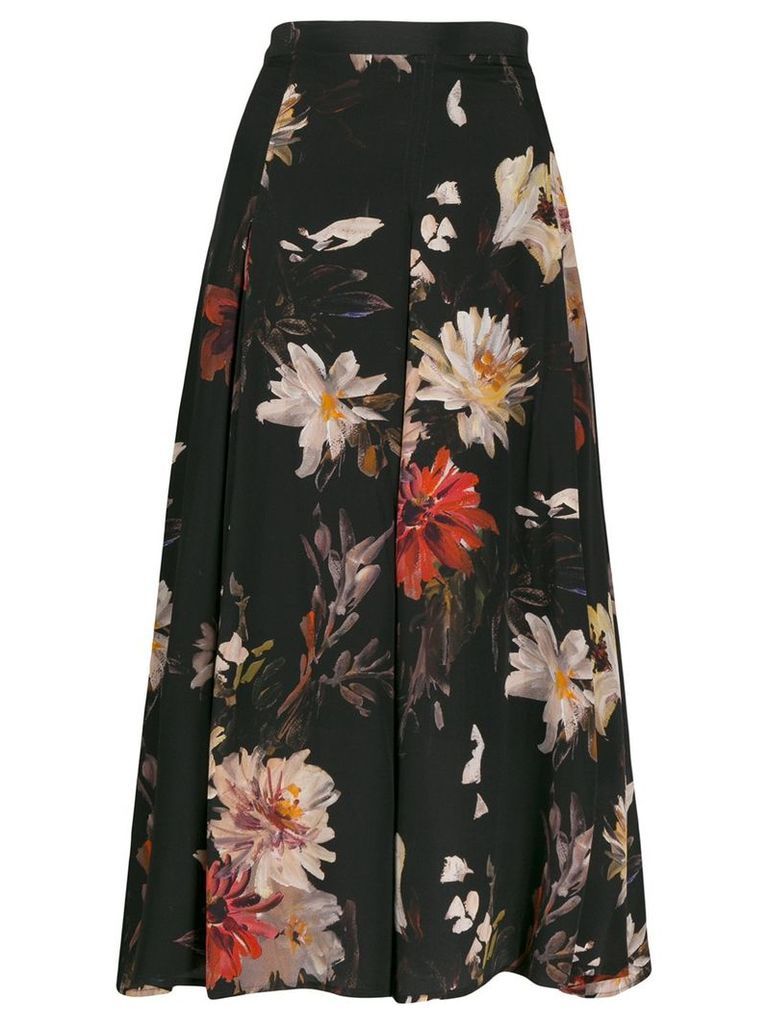 L'Autre Chose floral print flared skirt - Black