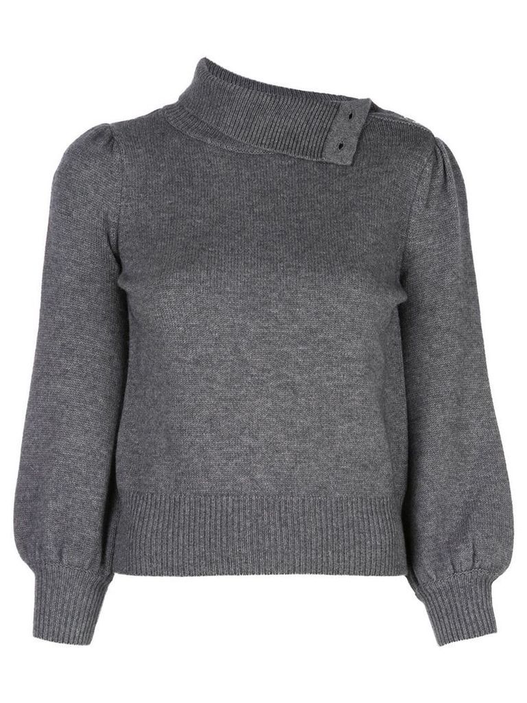 Co buttoned high neck jumper - Grey