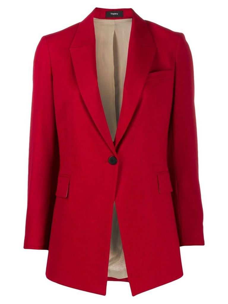 Theory long cutaway-front blazer - Red