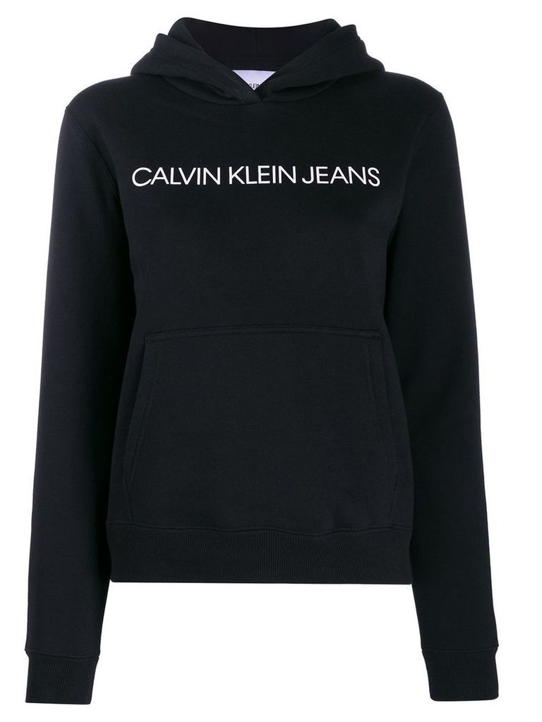 Calvin Klein logo print hoodie - Black