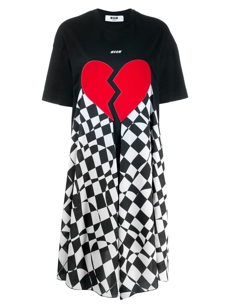 MSGM broken heart foulard T-shirt dress - Black