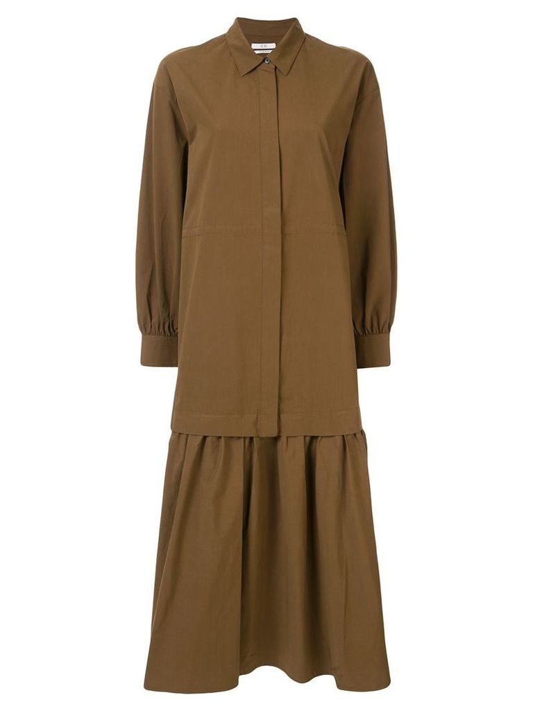 Co dropped waist poplin shirt dress - Brown