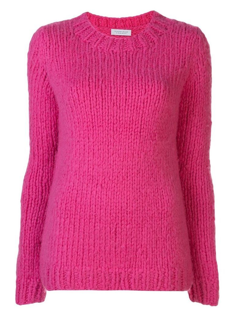 Gabriela Hearst crew-neck chunky knit sweater - PINK