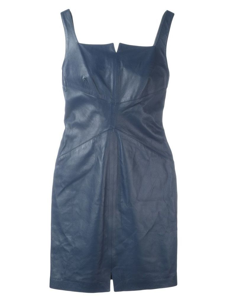 Romeo Gigli Pre-Owned mini leather dress - Blue