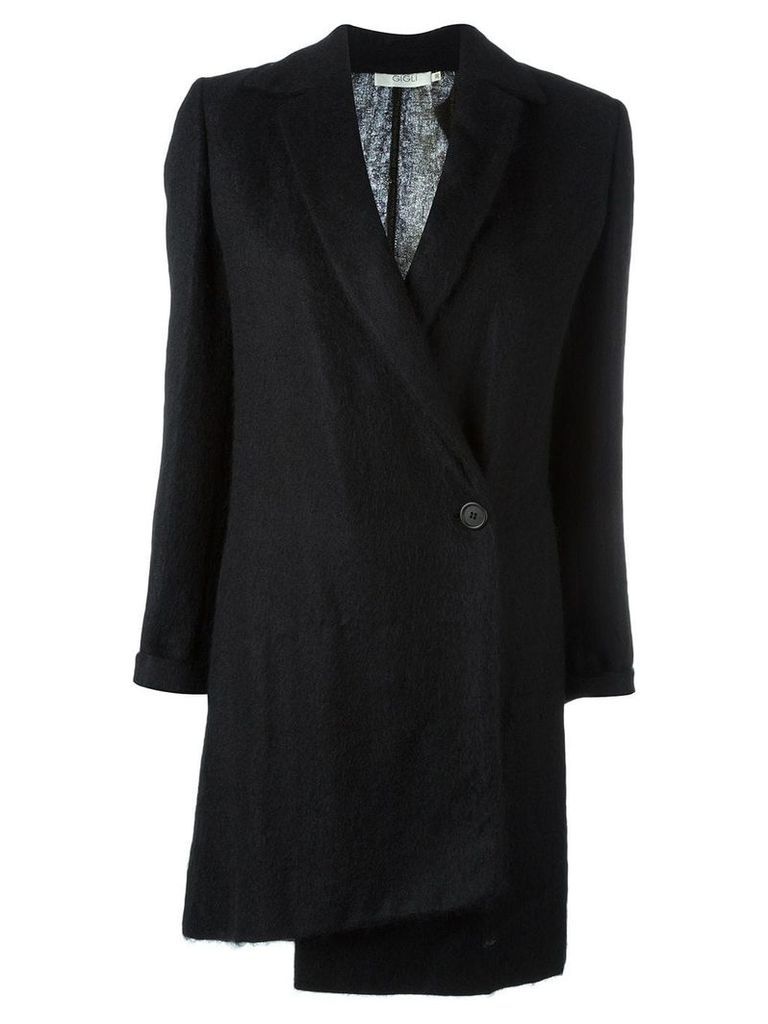 Romeo Gigli Pre-Owned asymmetric style coat - Black