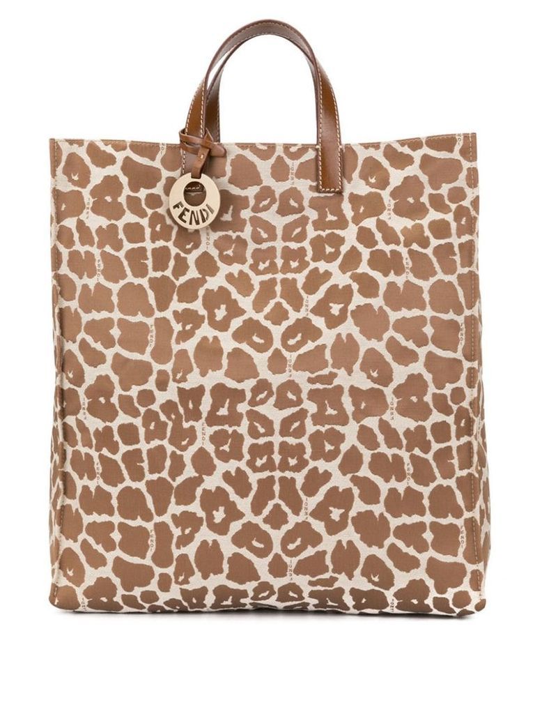 Fendi Pre-Owned leopard hand tote bag - Brown