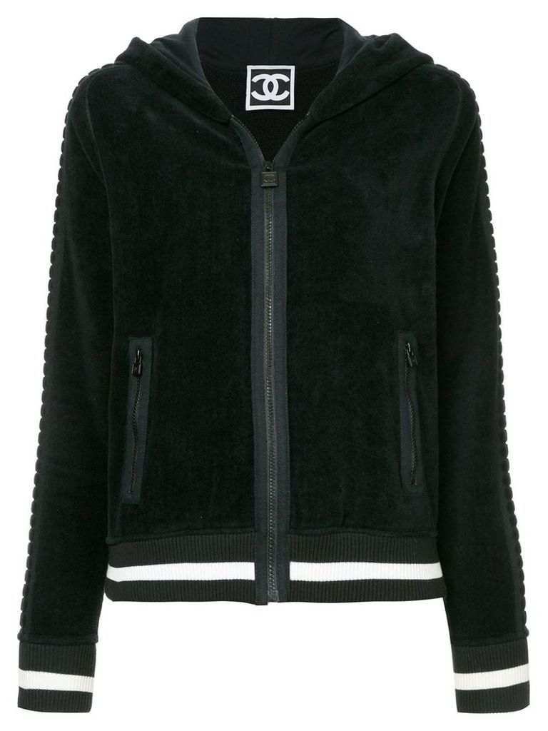 Chanel Pre-Owned sports-line hooded sweatshirt - Black