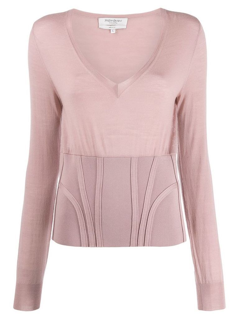 Yves Saint Laurent Pre-Owned long sleeve knit top - PINK