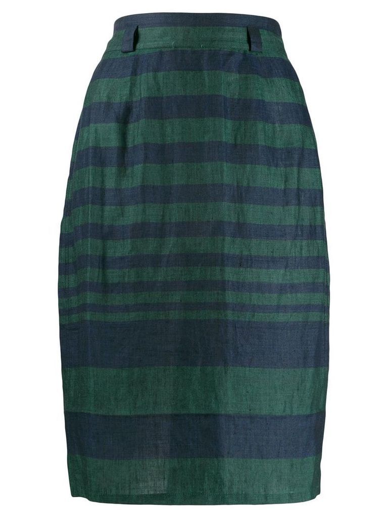 Versace Pre-Owned 1980s striped wrap skirt - Green