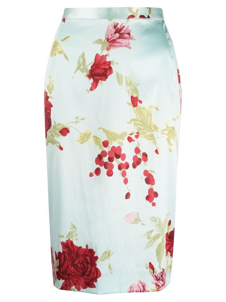 Dolce & Gabbana Pre-Owned floral zipped skirt - Blue