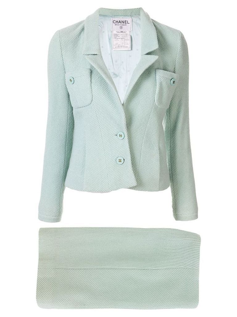 Chanel Pre-Owned slim-fit skirt suit - Green