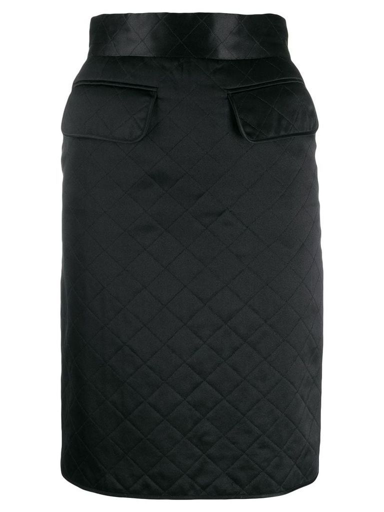 Chanel Pre-Owned 1990s diamond quilted skirt - Black