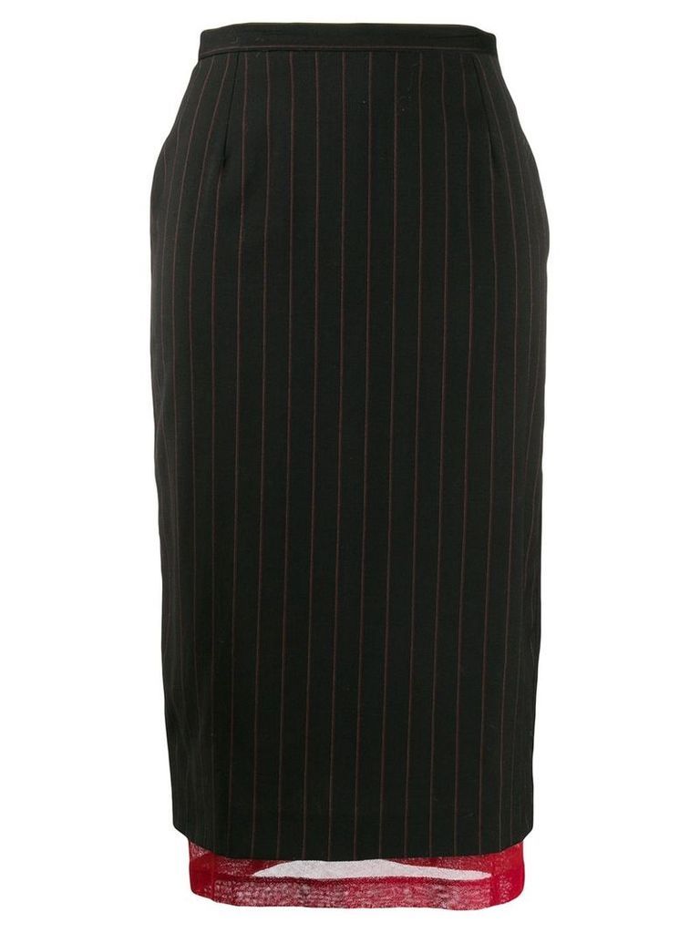 Dolce & Gabbana Pre-Owned 1990s pinstriped layered skirt - Black