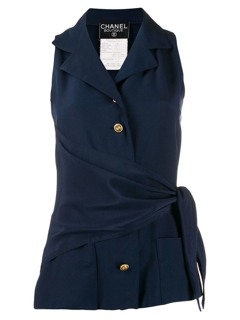 Chanel Pre-Owned 1990s wrap waist vest - Blue