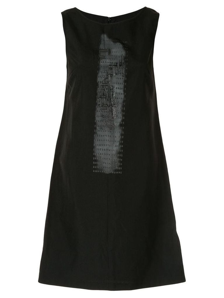 Fendi Pre-Owned printed logo straight-fit dress - Black