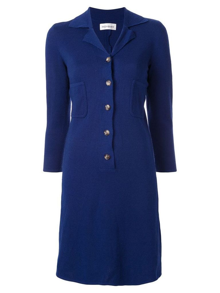 Yves Saint Laurent Pre-Owned knitted slim-fit dress - Blue