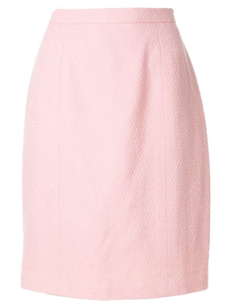 Chanel Pre-Owned textured straight skirt - PINK
