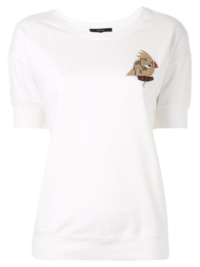 Gucci Pre-Owned bird patch T-shirt - White