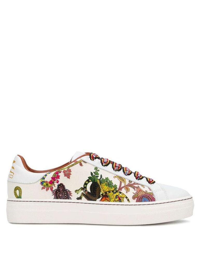 Etro contrast lace sneakers - White