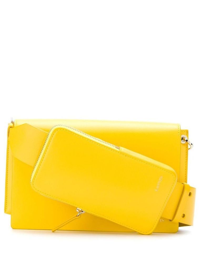 LANVIN logo embossed shoulder bag - Yellow