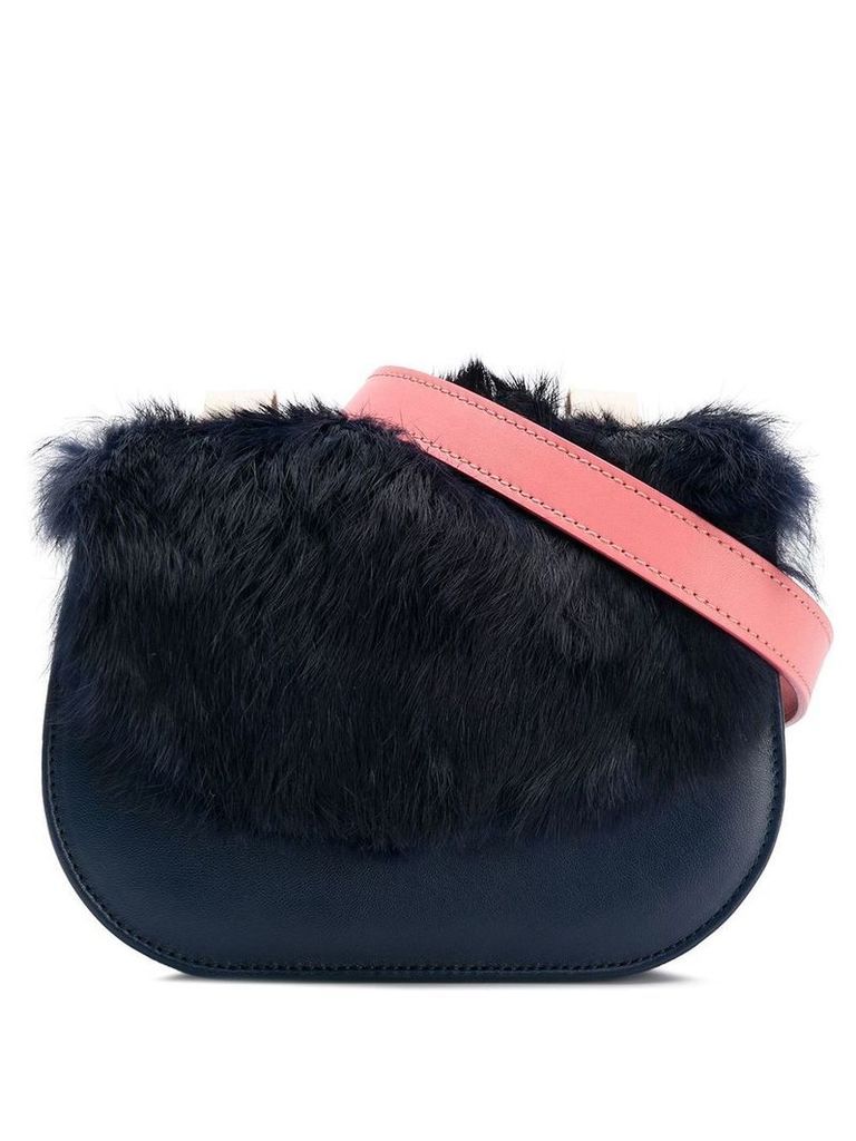 me Moi Naomi belt bag with rabbit fur - Blue
