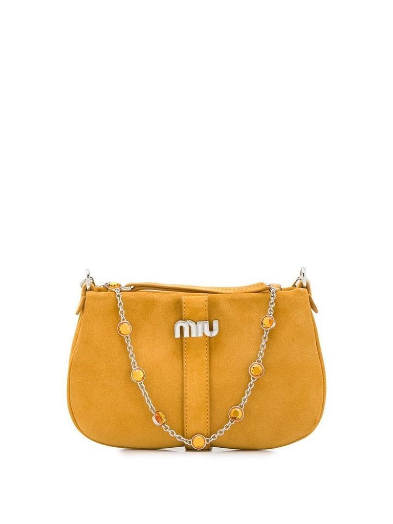 Miu Miu embellished chain shoulder bag - Yellow