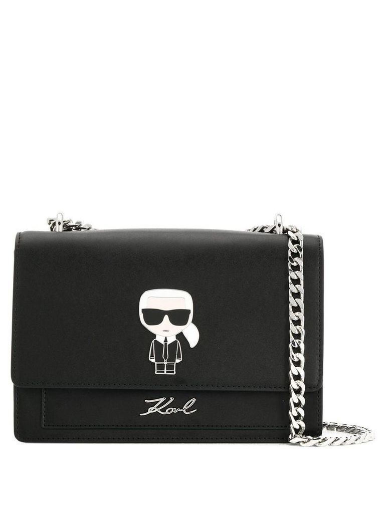 Karl Lagerfeld K/Ikonik metal lock shoulder bag - Black