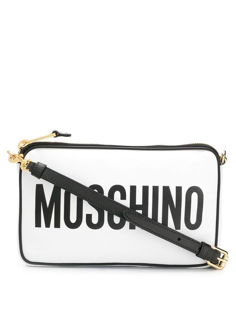 Moschino logo cross body bag - White