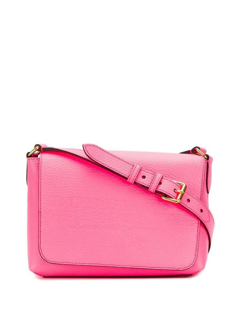 Burberry embossed logo messenger bag - PINK