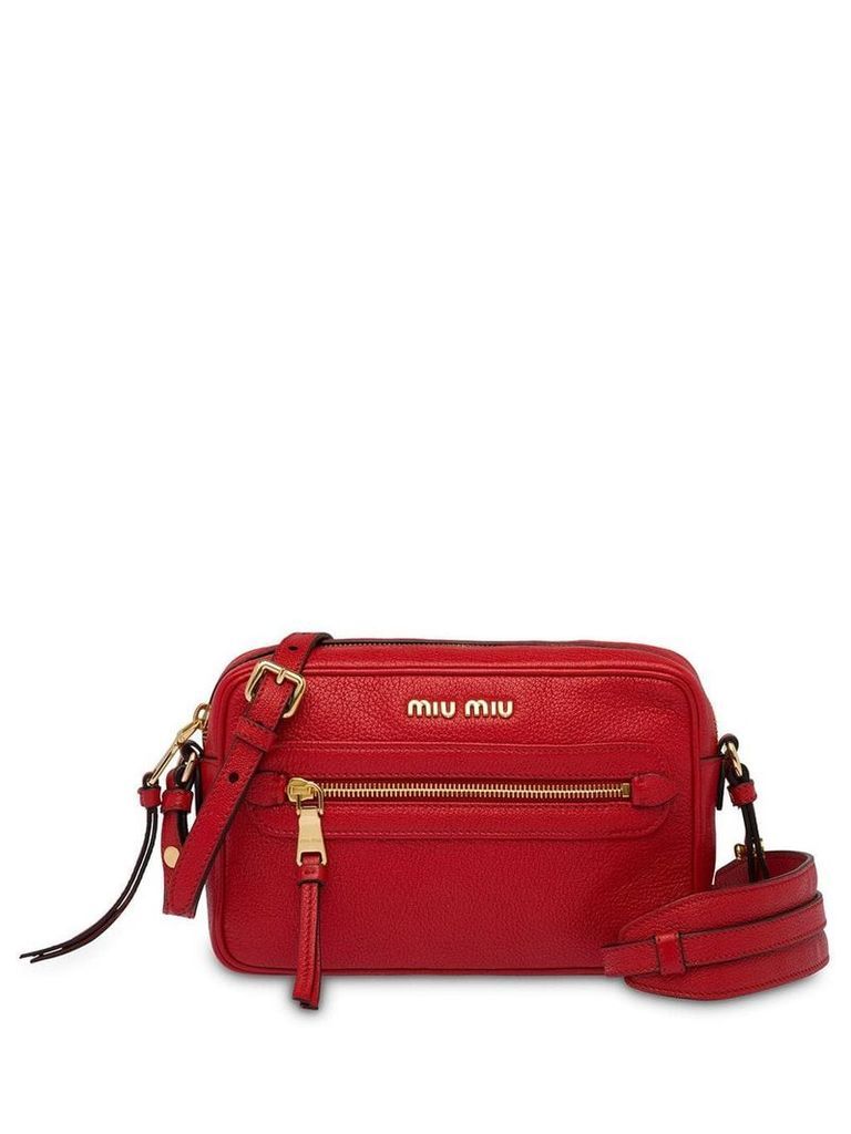 Miu Miu logo zip shoulder bag - Red